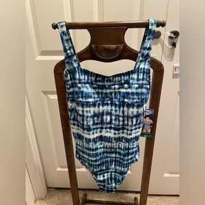 Speedo Printed Square Neck One Piece Swimsuit Size XL